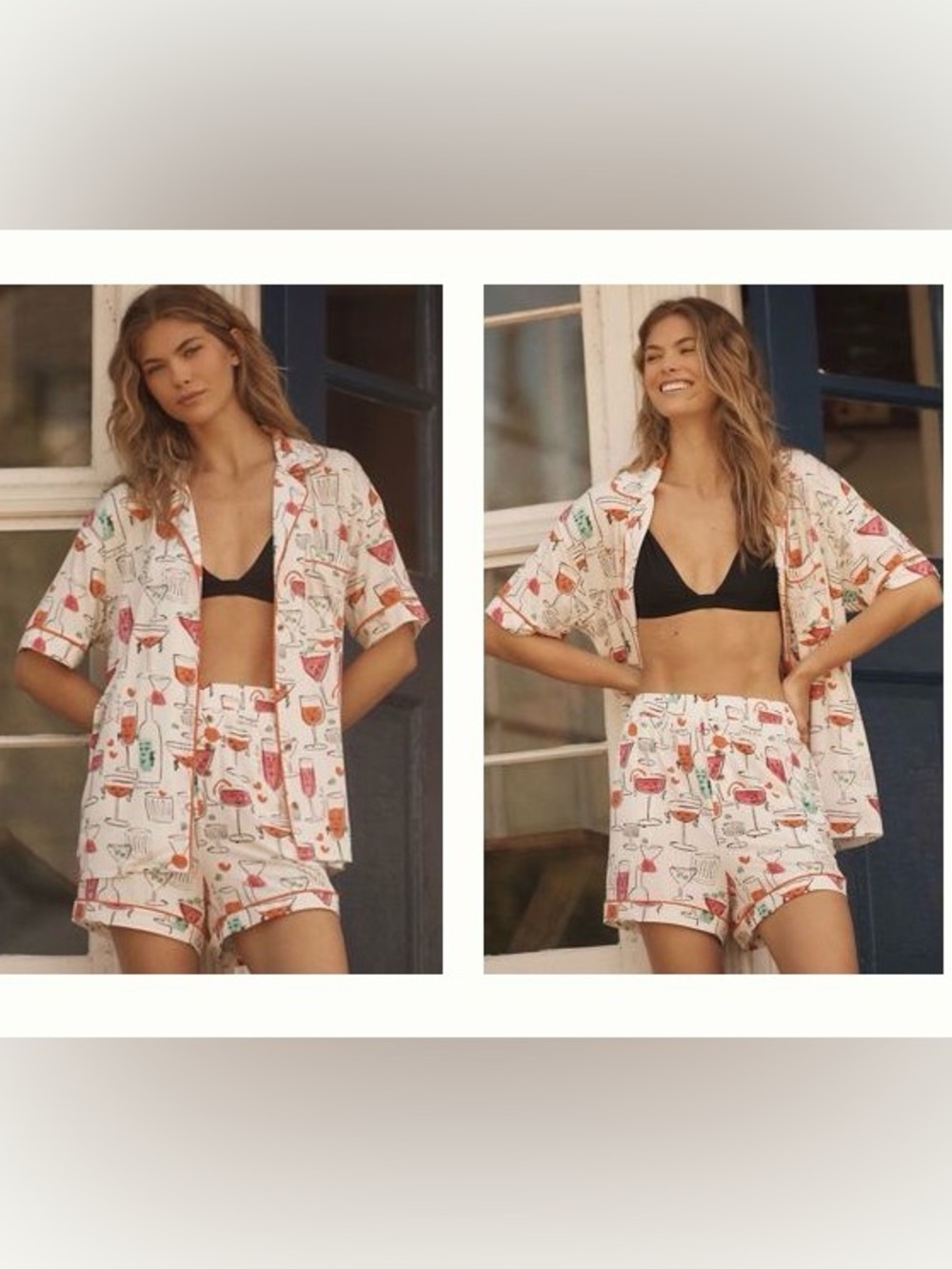NWT Anthropologie LyreBird Briar Short Sleeve Pajama Set in ModaLuxe, Size Small